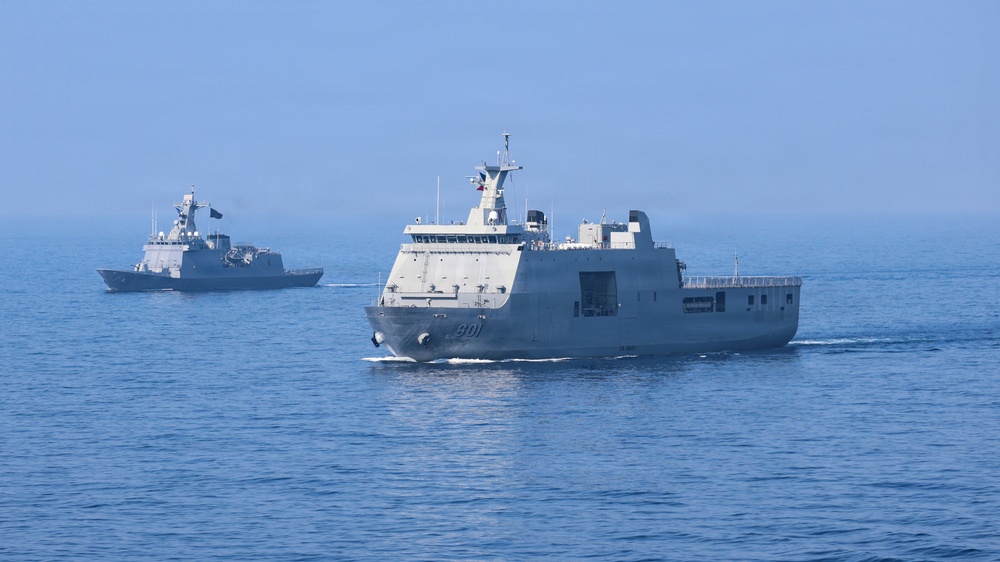 Multinational naval formation during Exercise Balikatan 2026 in the South China Sea